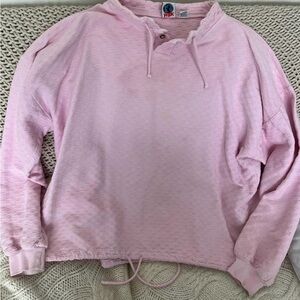 Wek Pink Hooded Sweatshirt Vintage Oversized